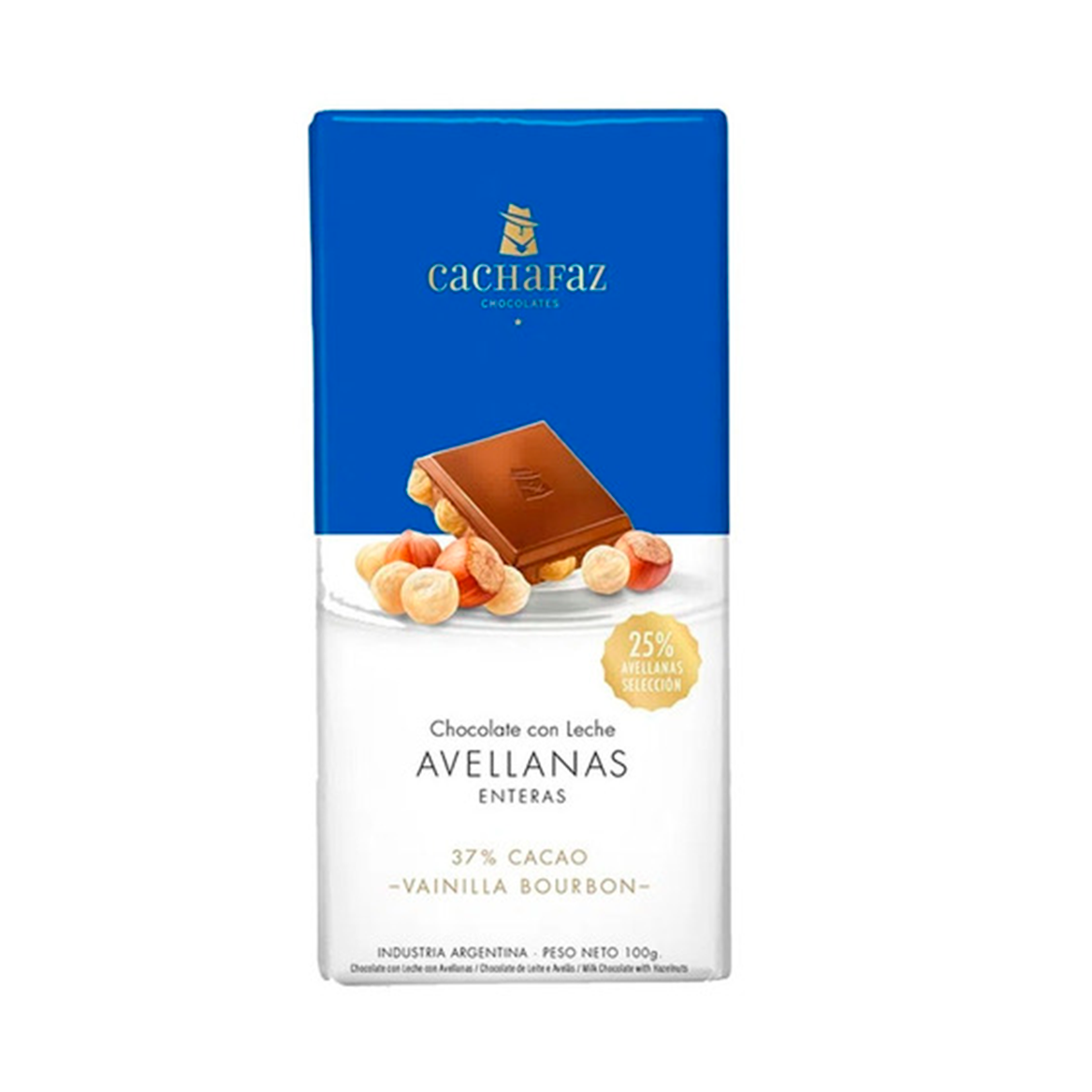Cachafaz chocolate con leche avellanas enteras 100grs