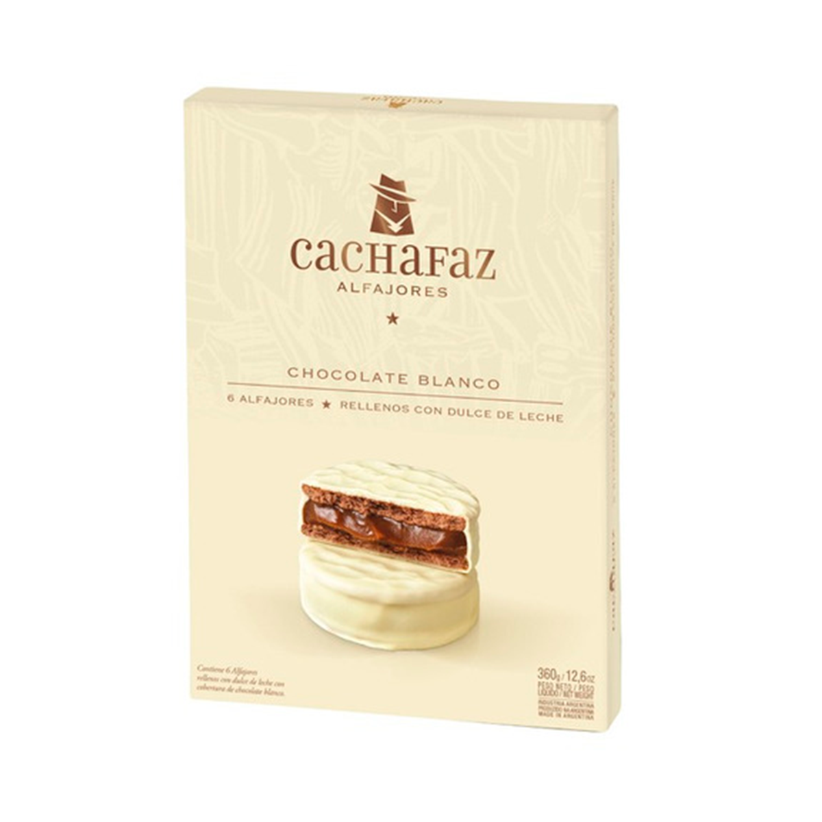 Cachafaz alfajores blancos x6 flowpack
