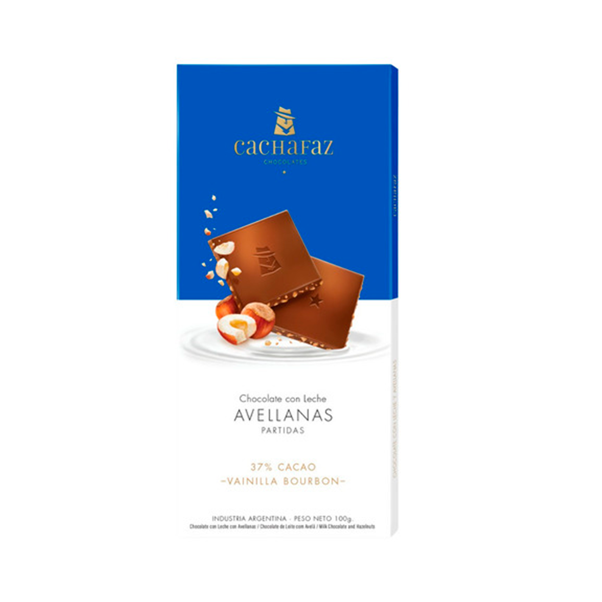 Cachafaz chocolate con leche y almendras enteras 100 Grs